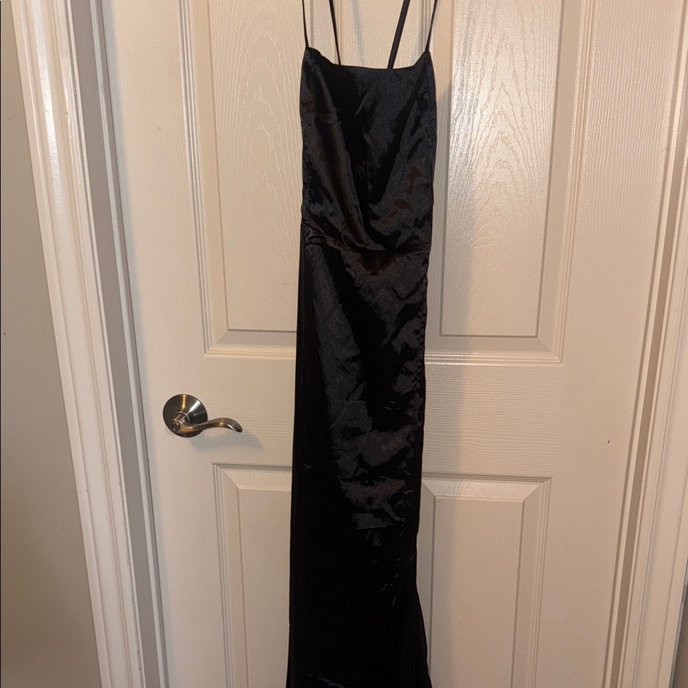 Elegant Black Satin Dress